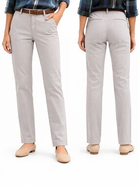 Theory Light Gray Slim Straight Chino Pants Classic Minimalist Size 28 Office